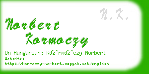 norbert kormoczy business card